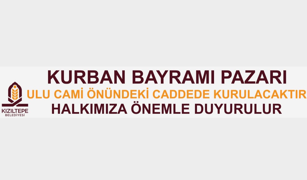 Kurban Bayramı İçin Pazar Yeri Kurulacak 