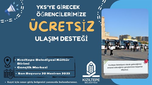 YKS Adaylarına Ücretsiz Ulaşım Desteği